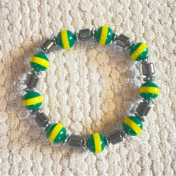 MAGNETIC Hematite Jewelry Green Colored Beads Necklace Bracelet Adjustable Wrap - Picture 5 of 6